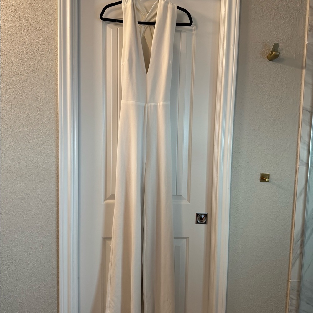 Lulu's Ivory Halter Jumpsuit